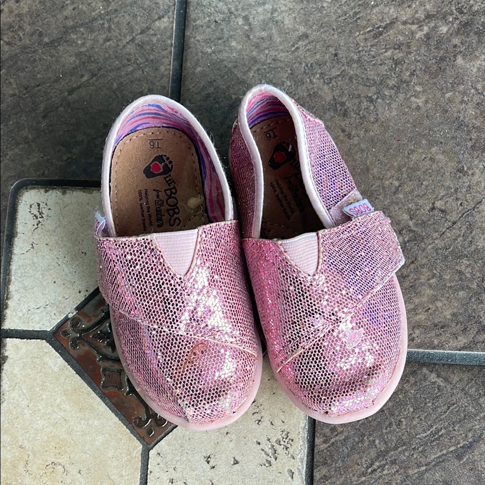 BOBS from Skechers Pink Glitter Dress Shoes Slip-On